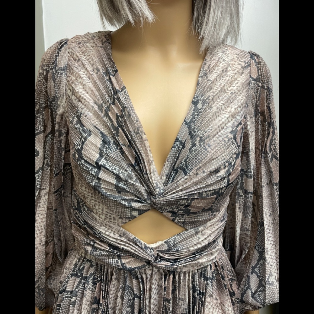 Corsage Twist Cutout Python Skin Pattern Mini Dre… - image 3